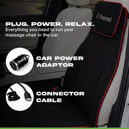 Pronod Portable Ergonomic Massage Office Chair Cushion for Car & Seat, Lumbar Support, Breathable Fabric, Adjustable Recline, Built-in Massage for Back, Neck & Waist – Home, Office & Car Use