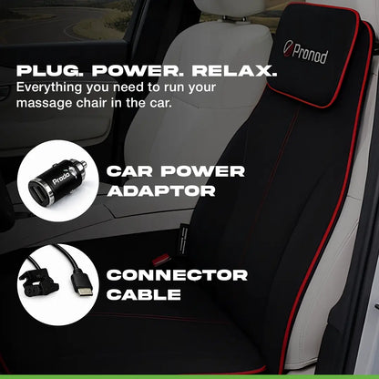Pronod Portable Ergonomic Massage Office Chair Cushion for Car & Seat, Lumbar Support, Breathable Fabric, Adjustable Recline, Built-in Massage for Back, Neck & Waist – Home, Office & Car Use