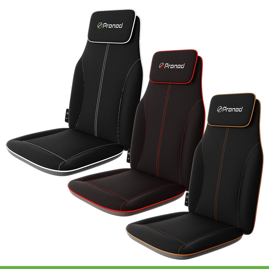 Pronod Portable Ergonomic Massage Office Chair Cushion for Car & Seat, Lumbar Support, Breathable Fabric, Adjustable Recline, Built-in Massage for Back, Neck & Waist – Home, Office & Car Use