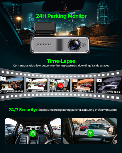 PRONOD 2K Dash Cam for Car | Dashcam for Car with Mic- Full HD Resolution, Night Vision, WiFi App Control, G-Sensor, 24H Parking Mode, Loop Recording,- Supports 128GB, Free Hardware Kit