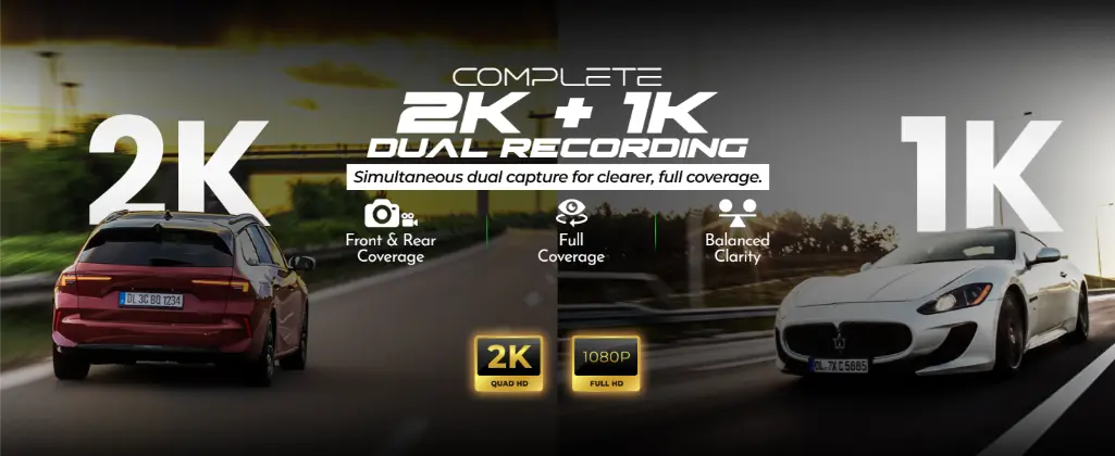 PRONOD WiFi Hidden Dashcam for Cars | 2K Front & 1K Rear Dual Camera | Night Vision | 24H Parking Mode | G-Sensor | Loop Recording | App Control