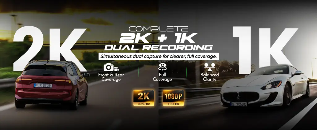 PRONOD 3K (2K+1K) Dash Cam for Car Front and Rear | Dashcam for Car with Mic | AI Voice Control, ADAS, Sensor, GPS Tracking, WiFi App, 24H Parking Mode, Supports 512GB (X2)