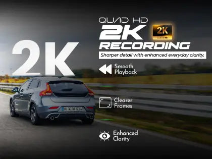 PRONOD 2K Dash Cam for Car | Dashcam for Car with Mic- Full HD Resolution, Night Vision, WiFi App Control, G-Sensor, 24H Parking Mode, Loop Recording,- Supports 128GB, Free Hardware Kit