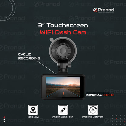 Pronod 3" Touchscreen Wifi Dash Cam - Imperial Series