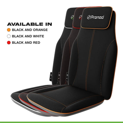 Pronod Portable Ergonomic Massage Office Chair Cushion for Car & Seat, Lumbar Support, Breathable Fabric, Adjustable Recline, Built-in Massage for Back, Neck & Waist – Home, Office & Car Use