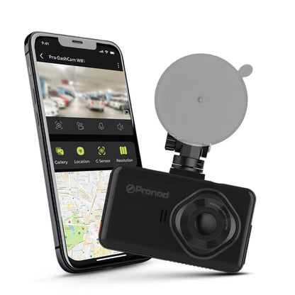 PRONOD 2K+1K Dash Cam for Car Front and Rear | Dashcam for Car with Mic, 3" Touch Screen, WiFi App Control, GPS Tracking, Night Vision, G-Sensor, 24H Parking Mode, Supports 128GB | Free Hardwire Kit