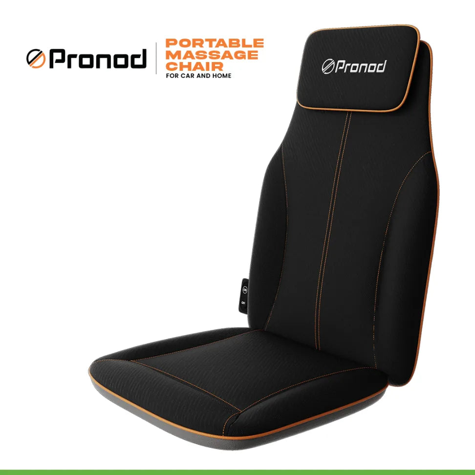Pronod Portable Ergonomic Massage Office Chair Cushion for Car & Seat, Lumbar Support, Breathable Fabric, Adjustable Recline, Built-in Massage for Back, Neck & Waist – Home, Office & Car Use