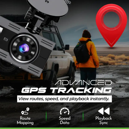 Pronod Pro Trio Cam 6K Triple Dash Cam for Car, Front 4K + Cabin 1K + Rear 1K Recording, AI License Plate Recognition, IR Night Vision, 185° Wide Angle, WiFi, Parking Monitor, 256GB