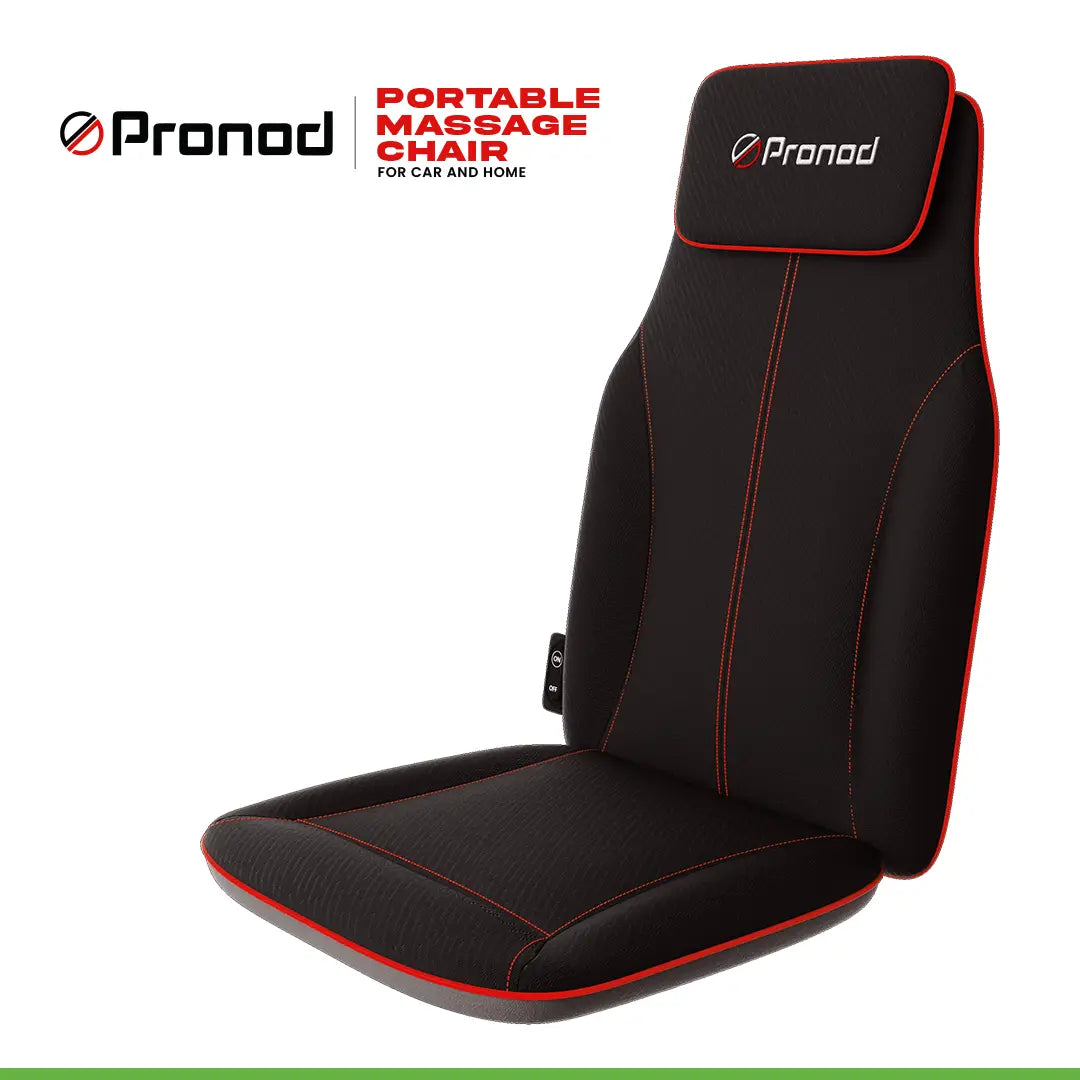 Pronod Portable Ergonomic Massage Office Chair Cushion for Car & Seat, Lumbar Support, Breathable Fabric, Adjustable Recline, Built-in Massage for Back, Neck & Waist – Home, Office & Car Use
