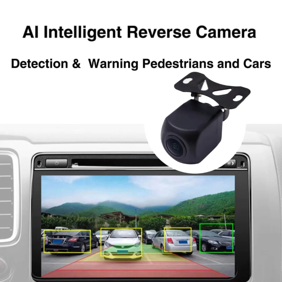 PRONOD AI Reverse Car Camera 720P AHD with BSD Detection, Rear View Backup Camera, Parking Assist with Buzzer Warning, Night Vision & Waterproof Reversing Camera