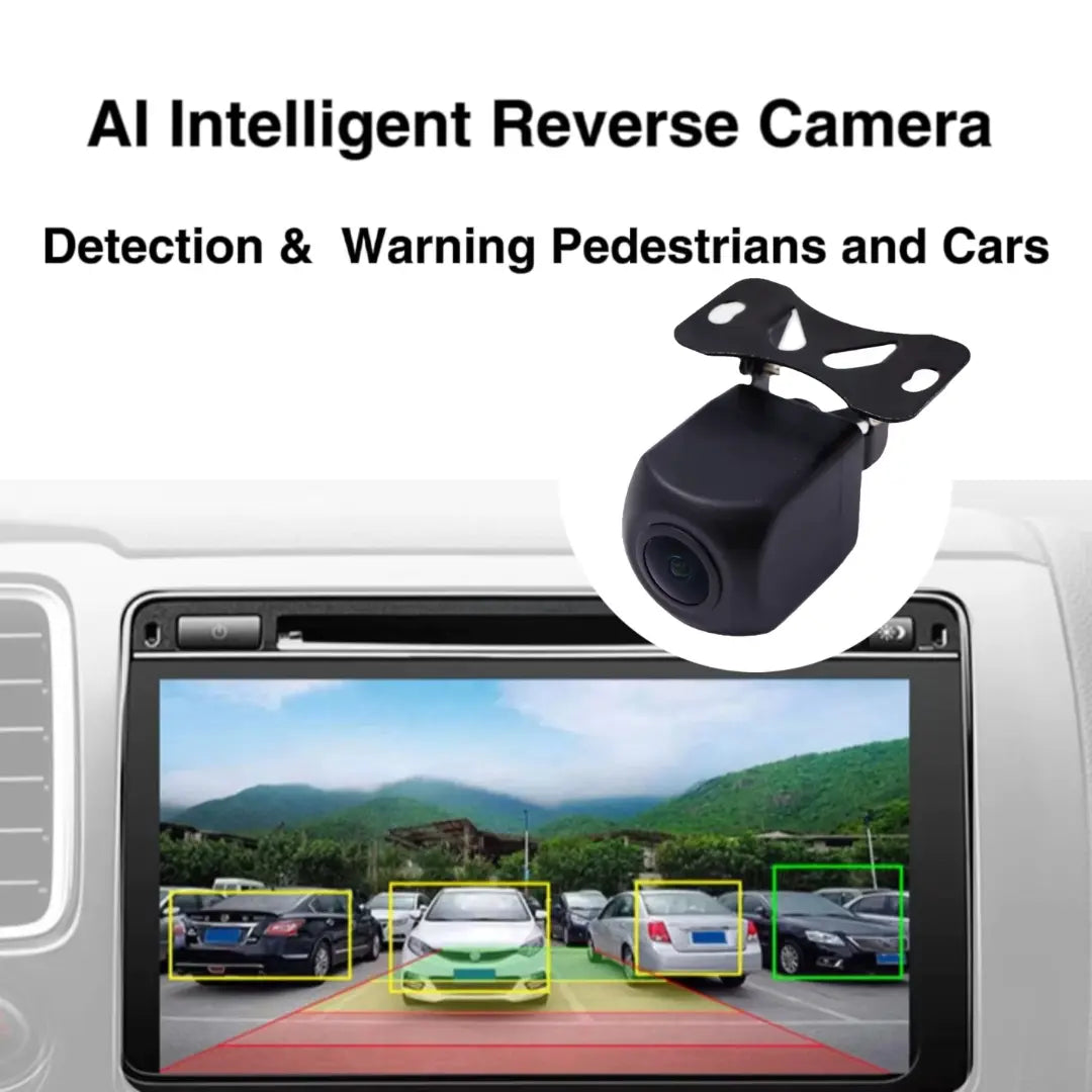 PRONOD AI Reverse Car Camera 720P AHD with BSD Detection, Rear View Backup Camera, Parking Assist with Buzzer Warning, Night Vision & Waterproof Reversing Camera