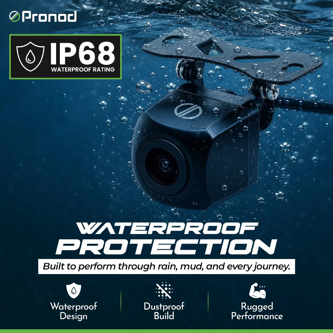 PRONOD AI Reverse Car Camera 720P AHD with BSD Detection, Rear View Backup Camera, Parking Assist with Buzzer Warning, Night Vision & Waterproof Reversing Camera