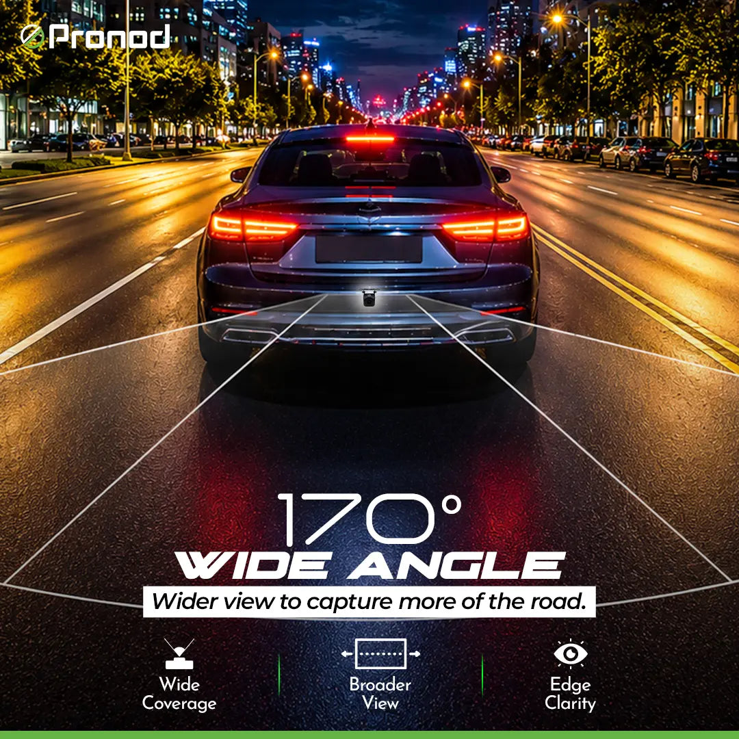 PRONOD AI Reverse Car Camera 720P AHD with BSD Detection, Rear View Backup Camera, Parking Assist with Buzzer Warning, Night Vision & Waterproof Reversing Camera