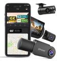 PRONOD 6K Triple Dash Cam for Car Front and Rear | Dashcam for Car with Mic | AI Voice Control, ADAS, 2.45" Display, Sony Starvis 2 Sensor, GPS Tracking, WiFi App, 24H Parking Mode, Supports 512GB