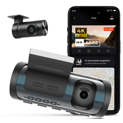 PRONOD Dual Dash Cam for Car Front and Rear 4K + 1K | 3.18" IPS Touch Screen Car Dash Camera with ADAS, GPS, Night Vision, WiFi App Control | G-Sensor, 24H Parking Mode, Supports 512GB