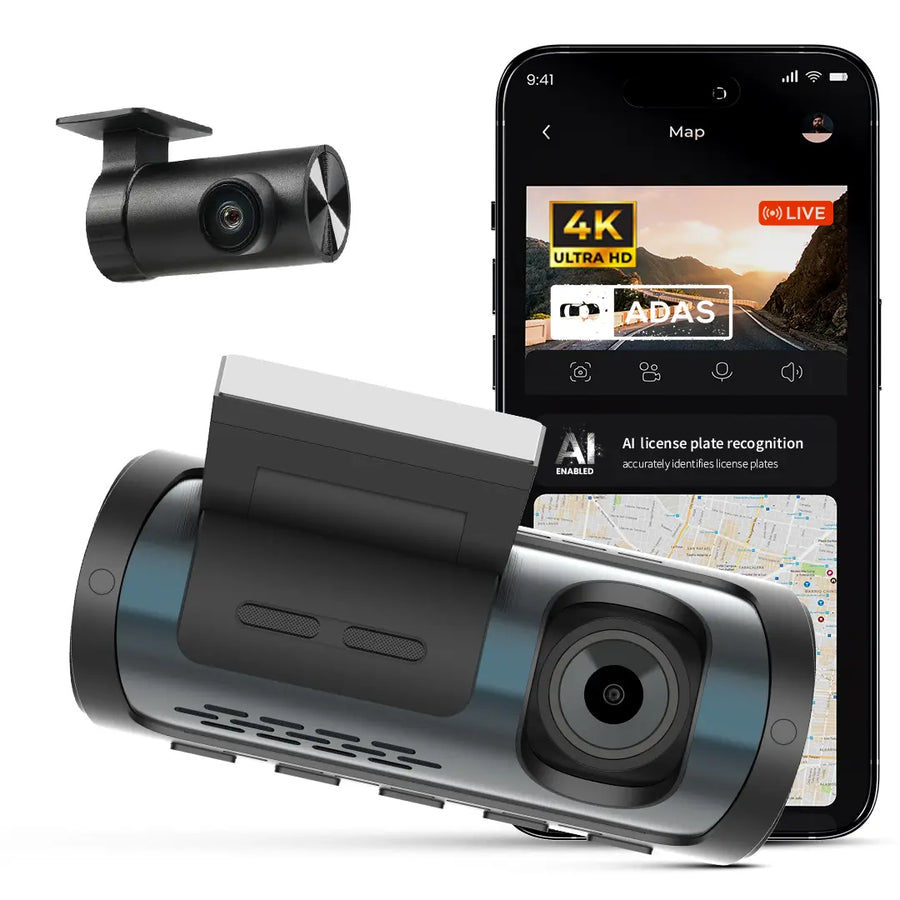 PRONOD Dual Dash Cam for Car Front and Rear 4K + 1K | 3.18" IPS Touch Screen Car Dash Camera with ADAS, GPS, Night Vision, WiFi App Control | G-Sensor, 24H Parking Mode, Supports 512GB