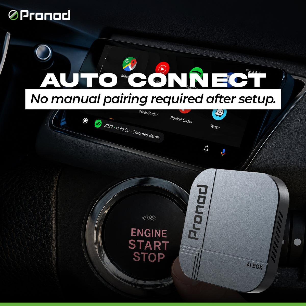 PRONOD AI Box Blaze Edition Wireless CarPlay Adapter | Android 13 Multimedia Box | Quad-Core Processor | 4GB RAM + 32GB Storage | YouTube, Netflix & Hotstar | Plug & Play