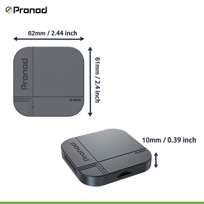 PRONOD AI Box Blaze Edition Wireless CarPlay Adapter | Android 13 Multimedia Box | Quad-Core Processor | 4GB RAM + 32GB Storage | YouTube, Netflix & Hotstar | Plug & Play