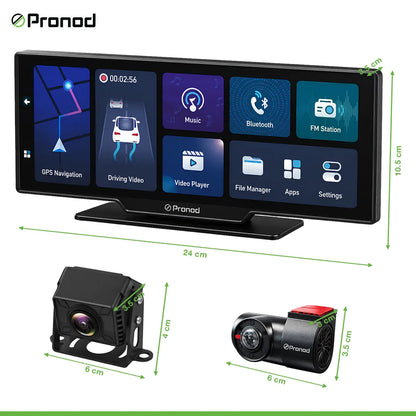 PRONOD BSD-4G 4-Channel 4G Bus DVR Camera System with 10.26" IPS Display, 4×720P Cameras, GPS Tracking, WiFi App Control, 512GB Support, 24H Parking Monitor & ADAS
