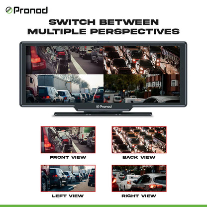 PRONOD BSD-4G 4-Channel 4G Bus DVR Camera System with 10.26" IPS Display, 4×720P Cameras, GPS Tracking, WiFi App Control, 512GB Support, 24H Parking Monitor & ADAS