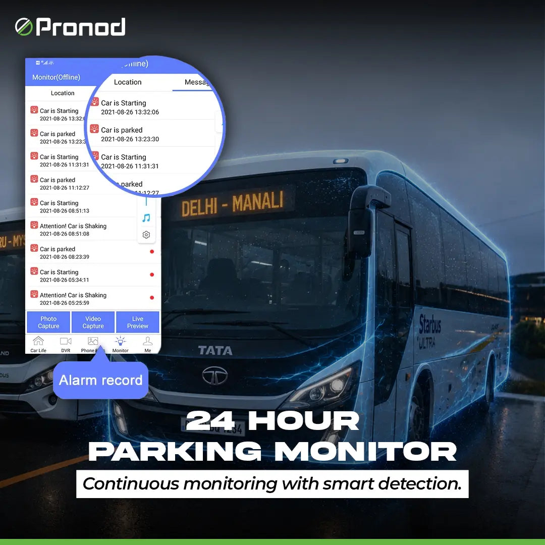 PRONOD BSD-4G 4-Channel 4G Bus DVR Camera System with 10.26" IPS Display, 4×720P Cameras, GPS Tracking, WiFi App Control, 512GB Support, 24H Parking Monitor & ADAS