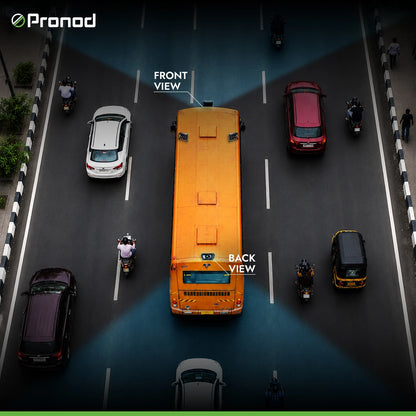 PRONOD BSD-2L Bus DVR Camera System, 2 Channel 1080P Cameras, 7 Inch IPS Display, 20M Cable, Starlight Night Vision, IP68 Waterproof, Wide Angle, 128GB SD Support, IR Remote Control