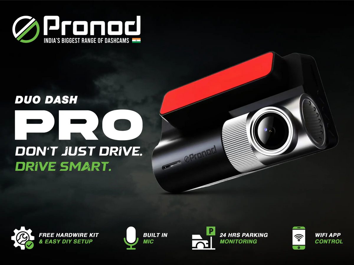 PRONOD Car Dash Camera Front and Rear | 2K + 1K Dual Recording | WiFi Dashcam with App, 3" IPS Display, Built-in Mic, Night Vision, G-Sensor | 24H Parking Mode | Supports 512GB