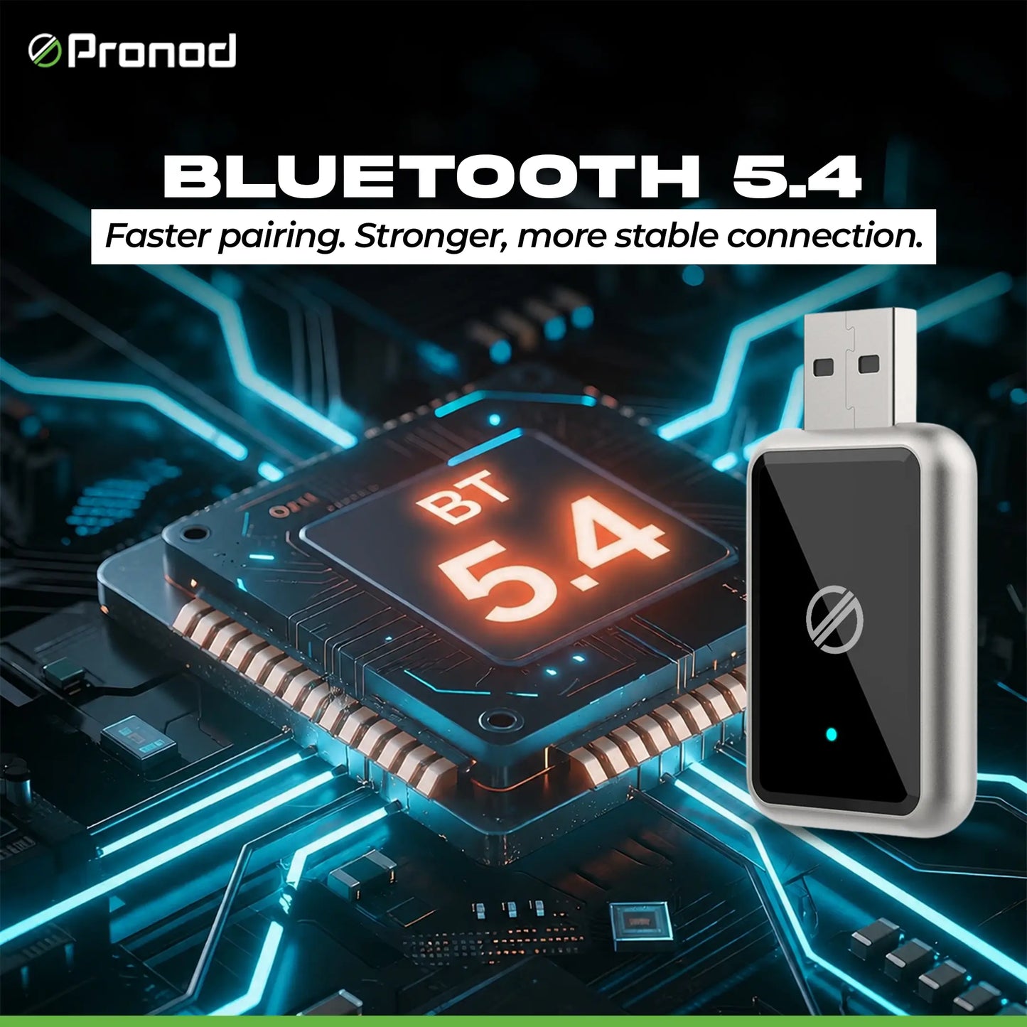 PRONOD NITRO Wireless CarPlay & Android Auto Adapter | Plug & Play | Bluetooth 5.4 + 5GHz Wi-Fi | Auto Reconnect | Supports iPhone (iOS 10+) & Android (Android 11+) | USB & Type-C Compatible