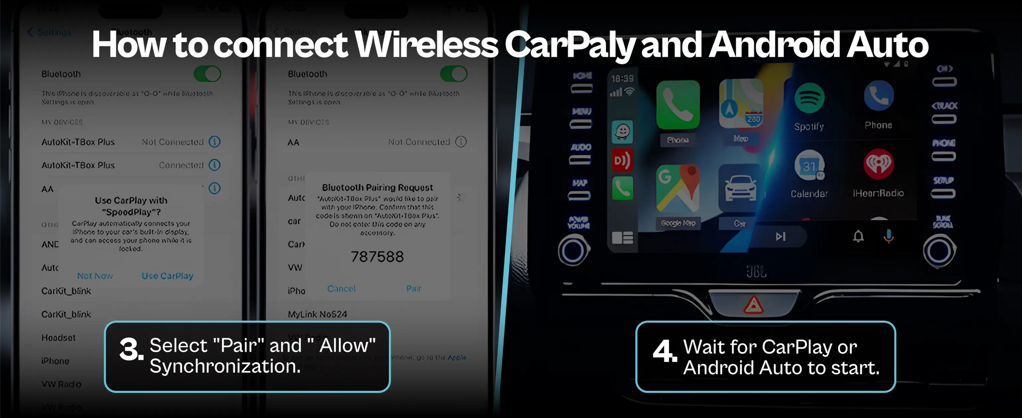 PRONOD AI Box Wireless Carplay Adapter | Stream YouTube, Netflix, Hotstar with Android Auto Wireless Adapter in Car Screen | Qualcomm Octacore, Android 13-4GB+64GB | Supports 4G Sim- Plug and Play