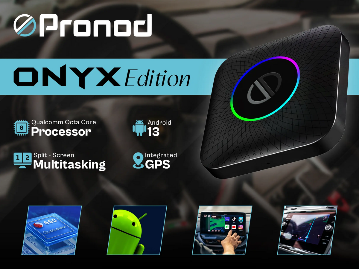 PRONOD AI Box Wireless Carplay Adapter | Stream YouTube, Netflix, Hotstar with Android Auto Wireless Adapter in Car Screen | Qualcomm Octacore, Android 13-4GB+64GB | Supports 4G Sim- Plug and Play
