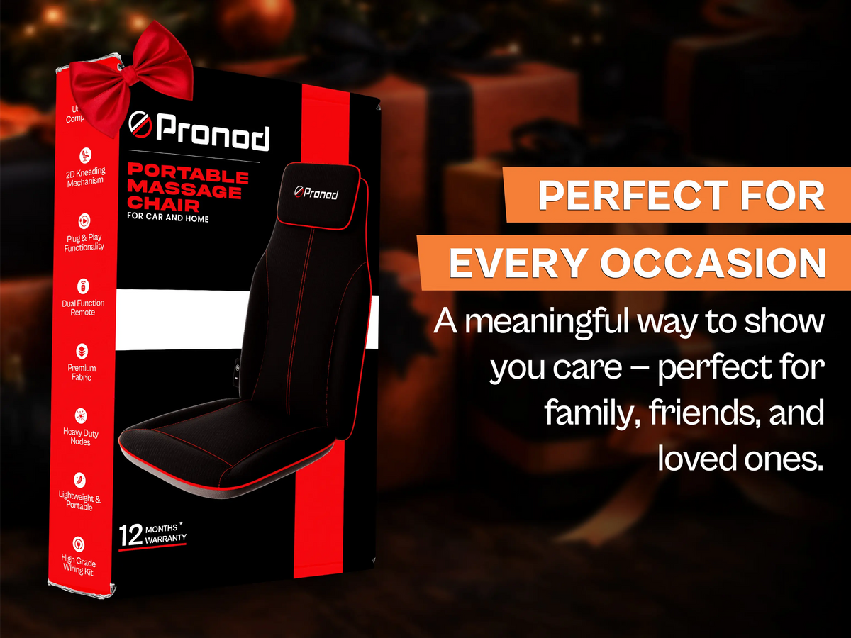 Pronod Portable Ergonomic Massage Office Chair Cushion for Car & Seat, Lumbar Support, Breathable Fabric, Adjustable Recline, Built-in Massage for Back, Neck & Waist – Home, Office & Car Use