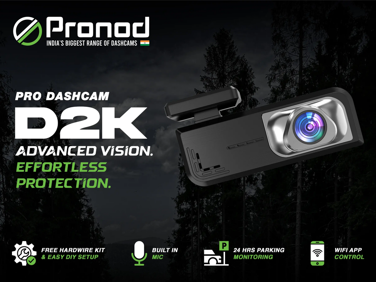 PRONOD Dashcam for Car | 1.5” Screen Night Vision, WiFi & App Control | G-Sensor, 24/7 Parking Mode, Loop Recording, Time-Lapse | Built-in Mic, 170° Wide Angle | Supports 512GB | Free Hardwire Kit