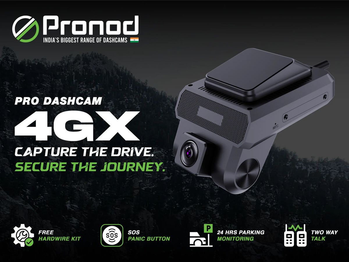 PRONOD 4GX 1K+720P+720P Dash Cam for Car Front and Rear | Dashcam for Car with Mic | Night Vision, G-Sensor, ADAS | SOS Button, Driver Monitoring System | Live GPS Tracking, Supports 512GB