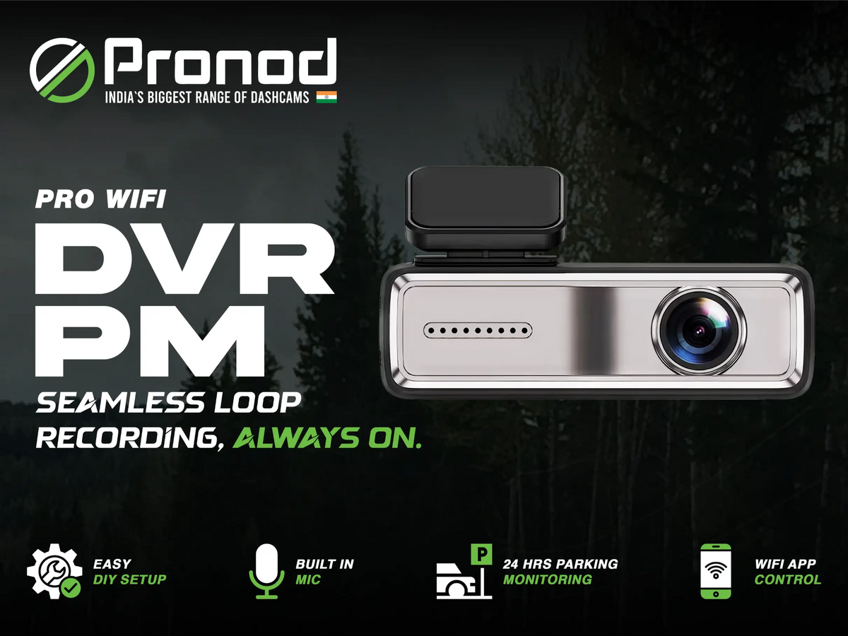 PRONOD 2K Dash Cam for Car | Dashcam for Car with Mic- Full HD Resolution, Night Vision, WiFi App Control, G-Sensor, 24H Parking Mode, Loop Recording,- Supports 128GB, Free Hardware Kit