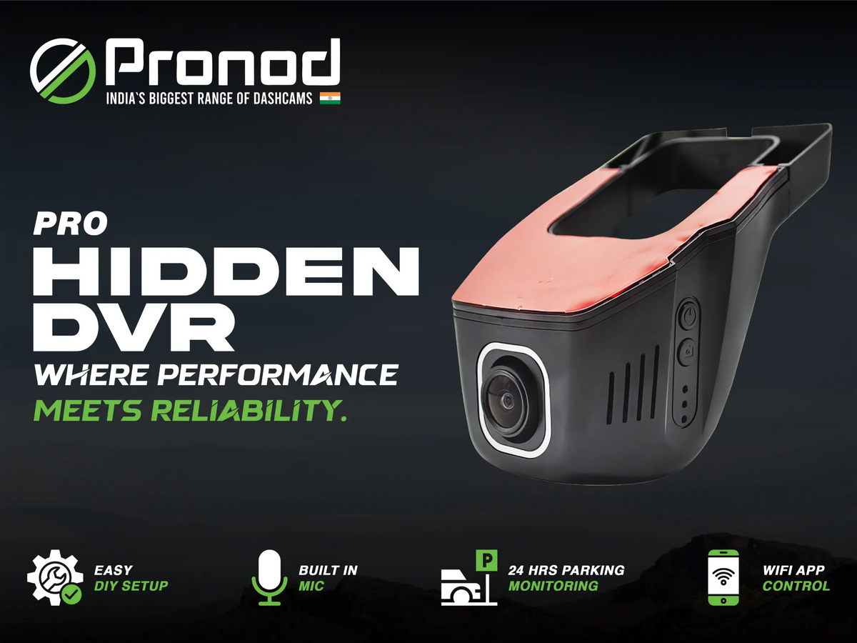 PRONOD WiFi Hidden Dashcam for Cars | 2K Front & 1K Rear Dual Camera | Night Vision | 24H Parking Mode | G-Sensor | Loop Recording | App Control