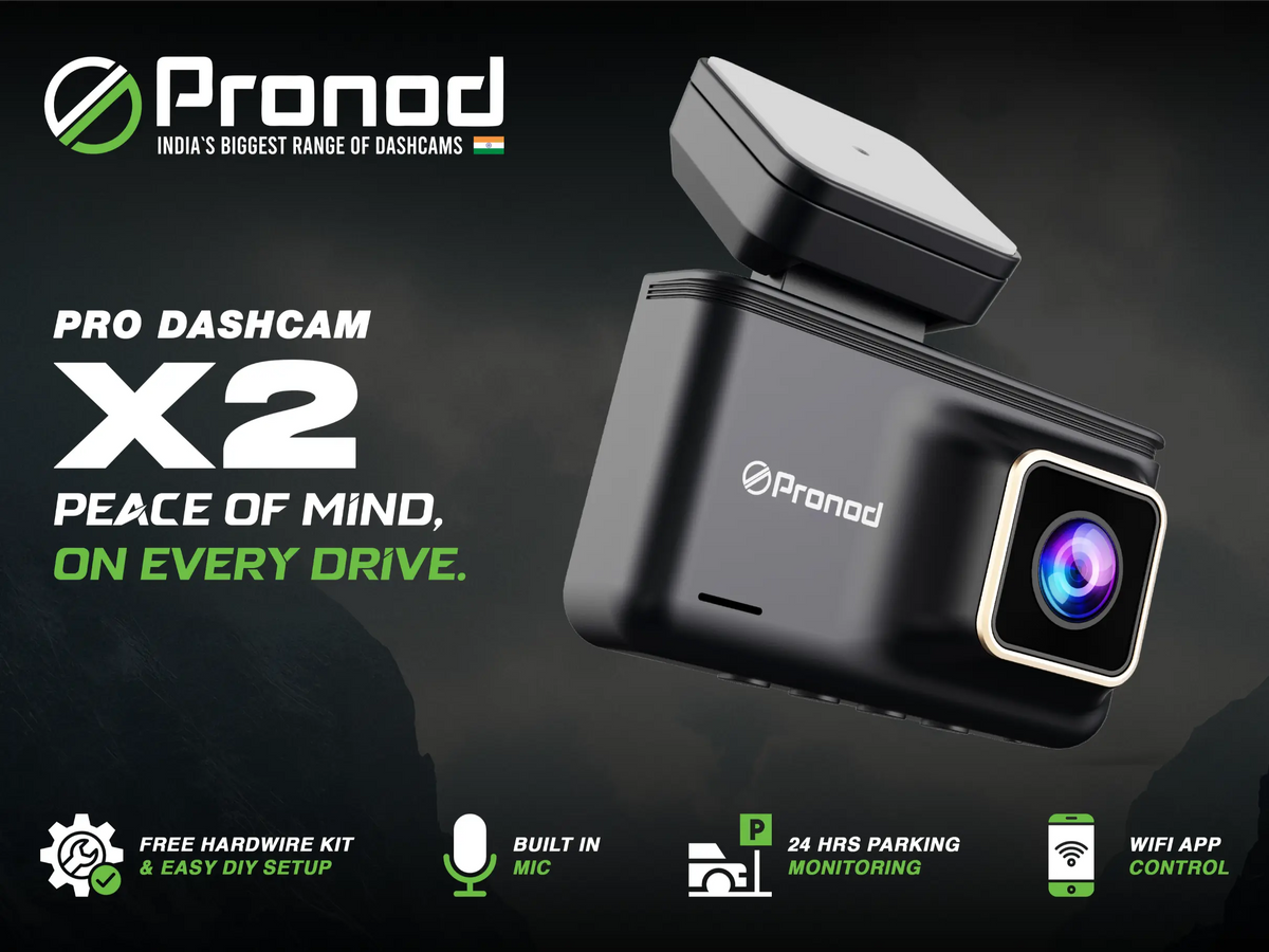 PRONOD 3K (2K+1K) Dash Cam for Car Front and Rear | Dashcam for Car with Mic | AI Voice Control, ADAS, Sensor, GPS Tracking, WiFi App, 24H Parking Mode, Supports 512GB (X2)