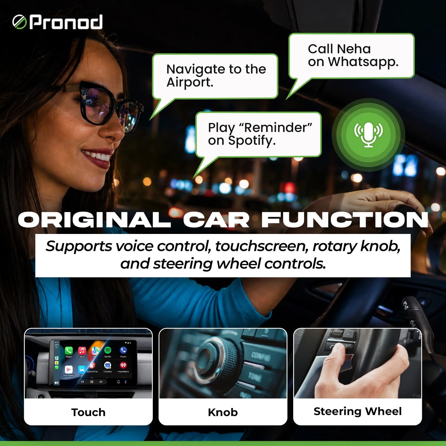 PRONOD Wireless CarPlay & Android Auto Adapter | Convert Factory Wired CarPlay to Wireless | Fast Bluetooth & 5GHz WiFi | Auto Reconnect | USB & Type-C | Plug & Play | Compatible with iPhone iOS