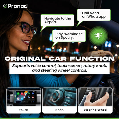 PRONOD Wireless CarPlay & Android Auto Adapter | Convert Factory Wired CarPlay to Wireless | Fast Bluetooth & 5GHz WiFi | Auto Reconnect | USB & Type-C | Plug & Play | Compatible with iPhone iOS