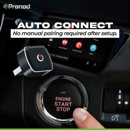 PRONOD Wireless CarPlay & Android Auto Adapter | Convert Factory Wired CarPlay to Wireless | Fast Bluetooth & 5GHz WiFi | Auto Reconnect | USB & Type-C | Plug & Play | Compatible with iPhone iOS