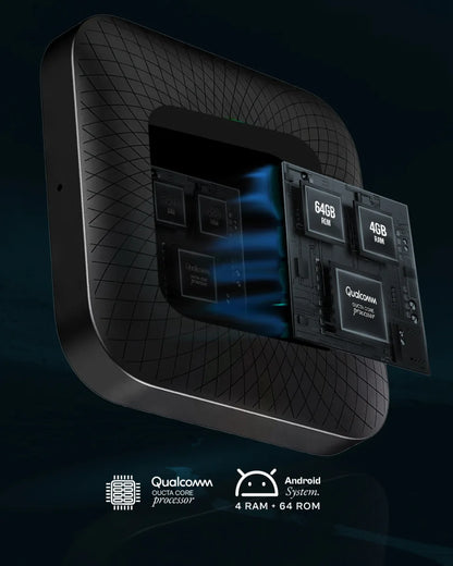 PRONOD AI Box Wireless Carplay Adapter | Stream YouTube, Netflix, Hotstar with Android Auto Wireless Adapter in Car Screen | Qualcomm Octacore, Android 13-4GB+64GB | Supports 4G Sim- Plug and Play