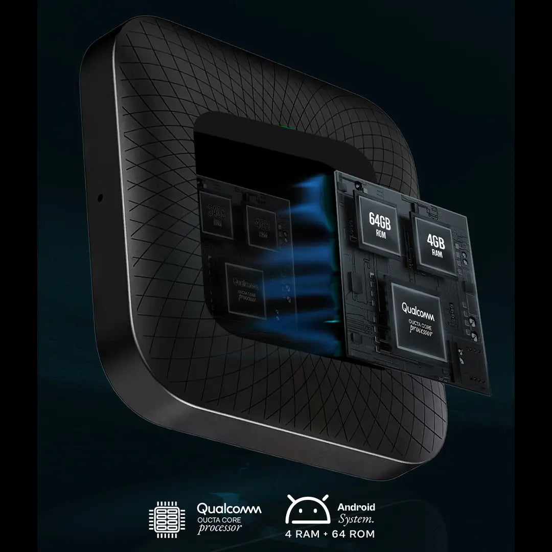 PRONOD AI Box Wireless Carplay Adapter | Stream YouTube, Netflix, Hotstar with Android Auto Wireless Adapter in Car Screen | Qualcomm Octacore, Android 13-4GB+64GB | Supports 4G Sim- Plug and Play