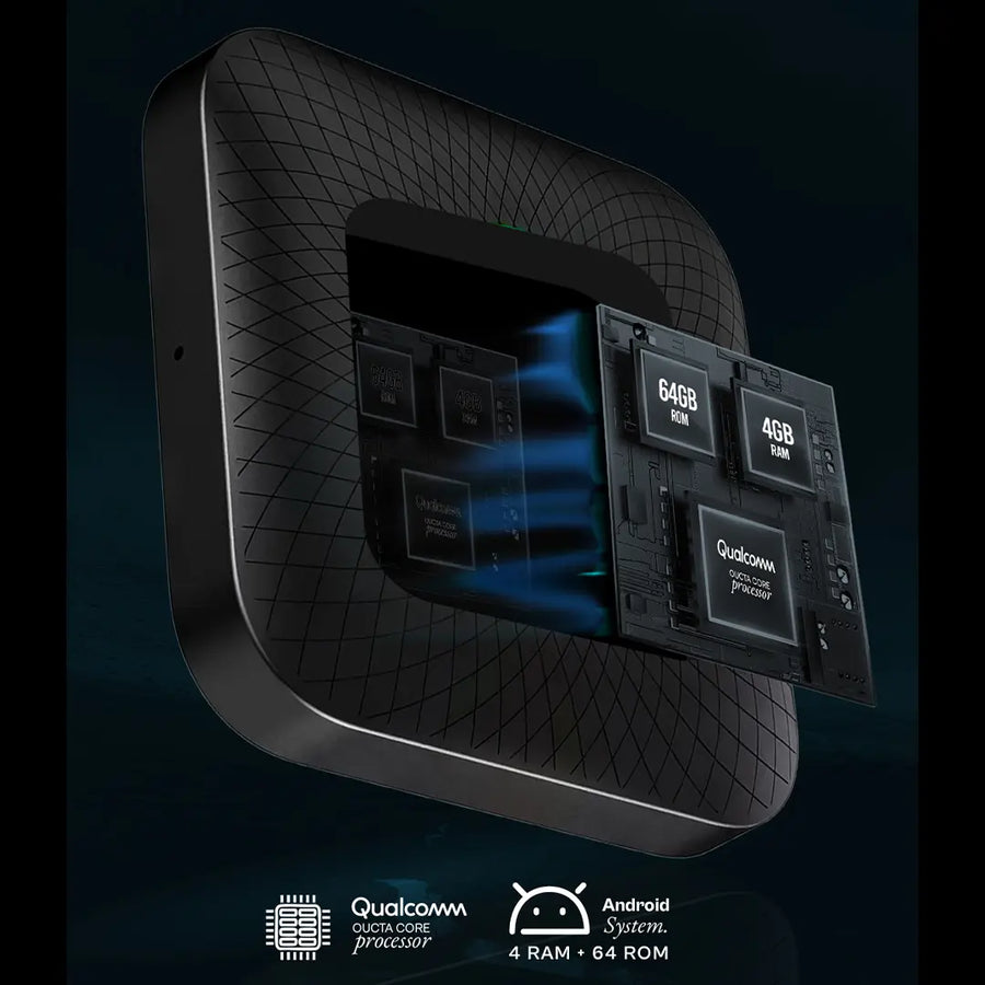 PRONOD AI Box Wireless Carplay Adapter | Stream YouTube, Netflix, Hotstar with Android Auto Wireless Adapter in Car Screen | Qualcomm Octacore, Android 13-4GB+64GB | Supports 4G Sim- Plug and Play