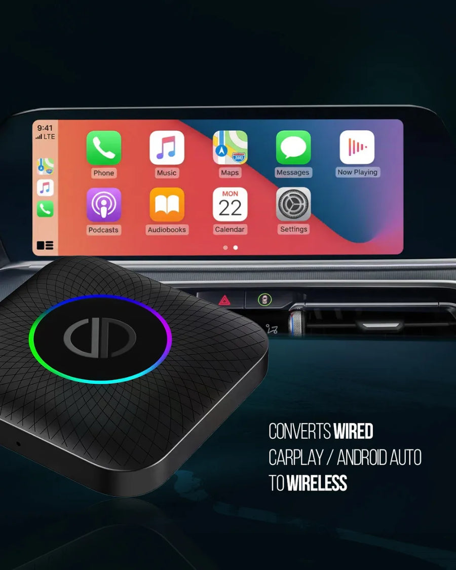 PRONOD AI Box Wireless Carplay Adapter | Stream YouTube, Netflix, Hotstar with Android Auto Wireless Adapter in Car Screen | Qualcomm Octacore, Android 13-4GB+64GB | Supports 4G Sim- Plug and Play