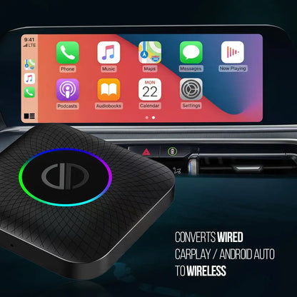 PRONOD AI Box Wireless Carplay Adapter | Stream YouTube, Netflix, Hotstar with Android Auto Wireless Adapter in Car Screen | Qualcomm Octacore, Android 13-4GB+64GB | Supports 4G Sim- Plug and Play