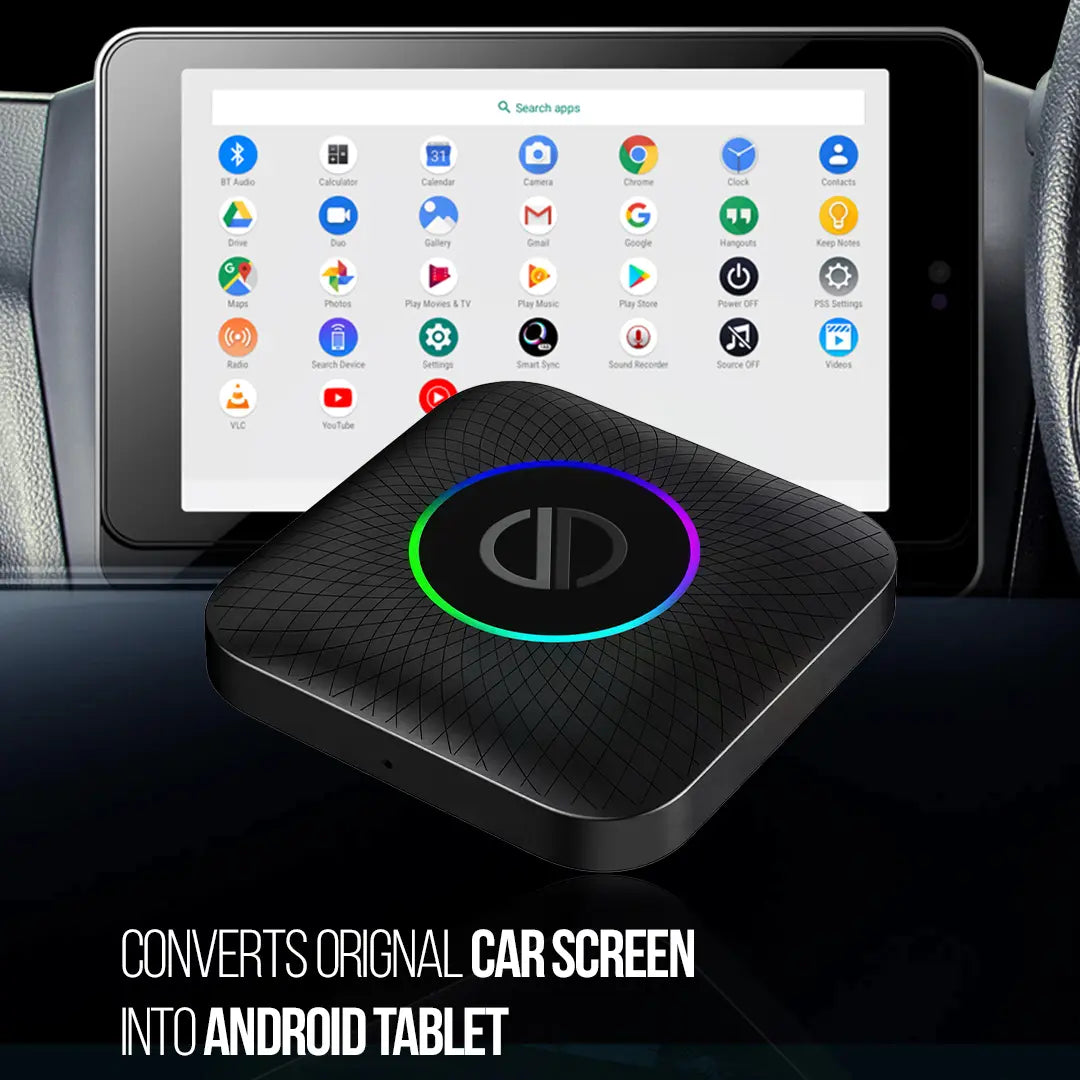 PRONOD AI Box Wireless Carplay Adapter | Stream YouTube, Netflix, Hotstar with Android Auto Wireless Adapter in Car Screen | Qualcomm Octacore, Android 13-4GB+64GB | Supports 4G Sim- Plug and Play