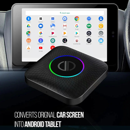 PRONOD AI Box Wireless Carplay Adapter | Stream YouTube, Netflix, Hotstar with Android Auto Wireless Adapter in Car Screen | Qualcomm Octacore, Android 13-4GB+64GB | Supports 4G Sim- Plug and Play