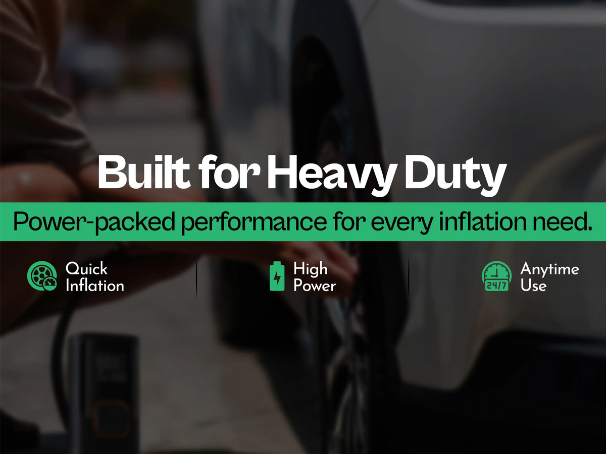 Pronod Portable Tyre Inflator for Car and Bike | Tyre Inflator Kit Works |LED Display, 150 PSI, 4000 Mah Battery, Fast Inflation Pressure Detection air Pump Compressor for Cycles, Balls -12m Warranty
