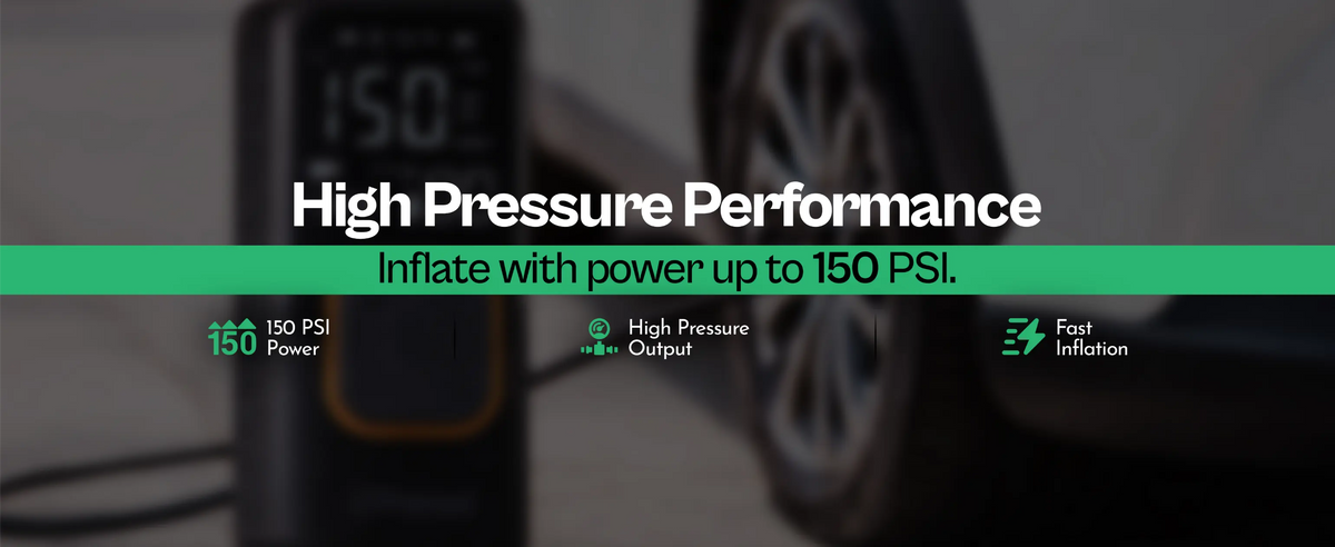 Pronod Portable Tyre Inflator for Car and Bike | Tyre Inflator Kit Works |LED Display, 150 PSI, 4000 Mah Battery, Fast Inflation Pressure Detection air Pump Compressor for Cycles, Balls -12m Warranty