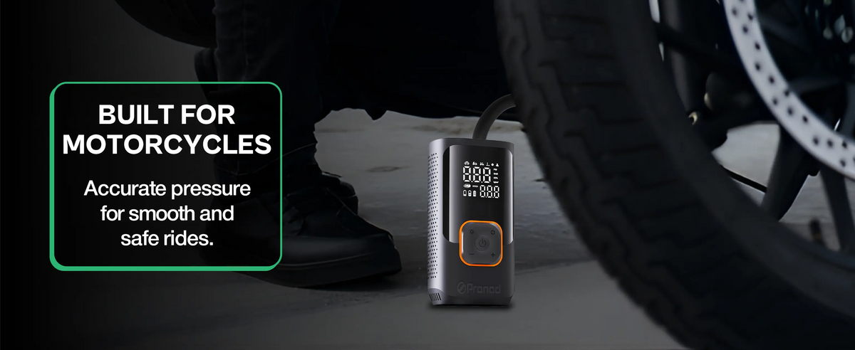 Pronod Portable Tyre Inflator for Car and Bike | Tyre Inflator Kit Works |LED Display, 150 PSI, 4000 Mah Battery, Fast Inflation Pressure Detection air Pump Compressor for Cycles, Balls -12m Warranty