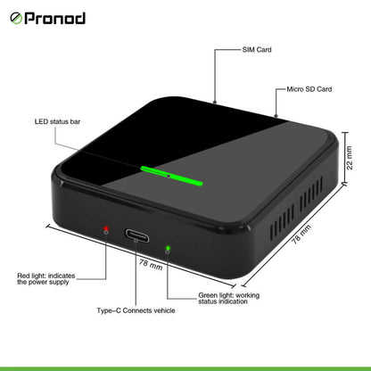 PRONOD VORTEX Wireless CarPlay AI Box | Android 13 | Qualcomm Snapdragon SM6225 Octa-Core | 4GB RAM + 64GB ROM | Wireless Apple CarPlay & Android Auto | Plug & Play | Supports OTT Apps & GPS